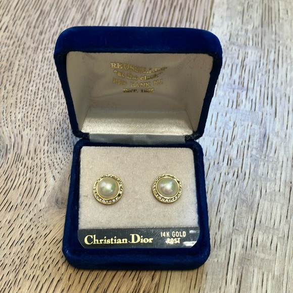 Christian Dior Pearl Earrings - Picture 1 of 8